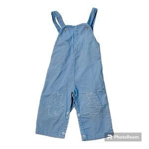Baby Blue Vintage Corduroy Bunny Overalls